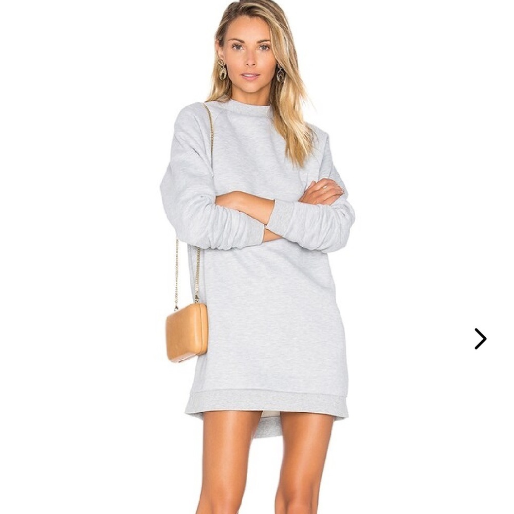 Lovers + Friends Revolve Sweatshirt Dress Small Gray